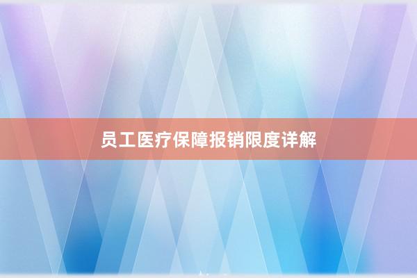 员工医疗保障报销限度详解